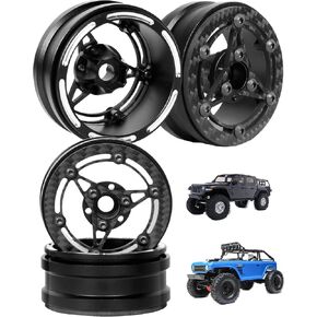 RC 1.9 Inch Wheel Rim Beadlock Wheel Hub for 1/10 Axial SCX10 I II III 90046 AXI03007 Capra,TRX4,TRX6,Carbon Fibre & Alloy Aluminum Wheel Hub Rim,4PCS(Style 5)