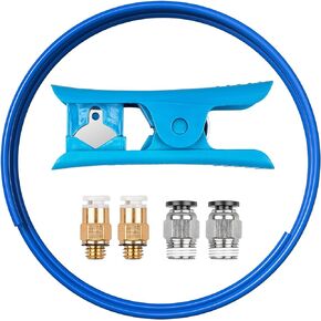 Capricorn Bowden Tubing 1M, Bowden PTFE Tube for 1.75mm Filament with PTFE Teflon Tube Cutter, 2 PC4-M6 Extruder Fitting & 2 PC4-M10 Hotend Fitting for Ender 3 V2/3 Pro/5/CR-10/10S 3D Printer