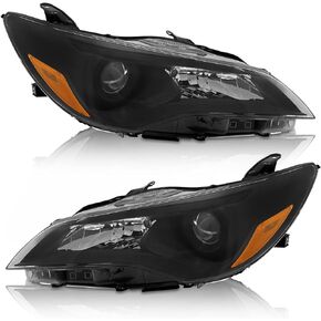 AUTOLIGHTS 2015 2016 2017 Camry استبدال مجموعة المصابيح الأمامية لـ 15 16 17 LE/SE/XLE Toyota Camry المصابيح الأمامية كروم الإسكان العنبر عاكس واضح عدسة سائق وجانب الركاب