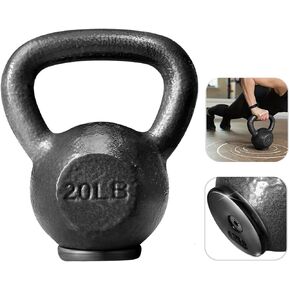 Yes4All Cast Iron Kettlebell With Protective Rubber Base, Strength Training Kettlebells for Weightlifting, Conditioning, Strength & Core Training