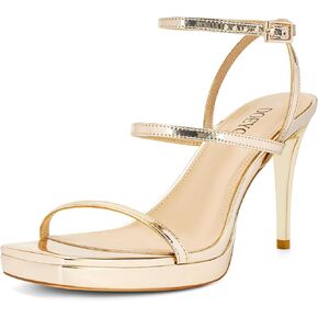 Womens Platform Stiletto High Heels Sandals Square Open Toe Ankle Strappy Heels Comfort Dress Wedding Party Heeled Sandals Shoes