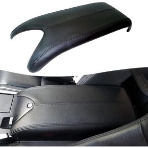 KBH Center Console Armrest Cover Replacement for Acura RDX 2007-2012, Vinyl Leather Trim, Car Console Lid Arm Rest Replace Covering, Anti-Scratch, Black (without Lid)