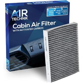 AirTechnik CF11810 Cabin Air Filter w/Activated Carbon | Replacement For Fiat 500L 14-20, 500X 16-23, Jeep Compass 17-24, Renegade 15-23, Alfa Romeo Tonale 2024, Dodge Hornet 2023-2024 - 68338536AA