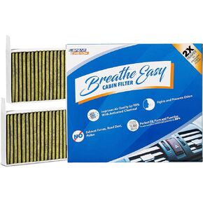 Spearhead Odor Defense Breathe Easy AC & Heater Cabin Filter | Fits 2017-23 Model 3, 2020-23 Model Y Like OEM | Up to 25% Longer Lasting w/Activated Carbon (BE-111)
