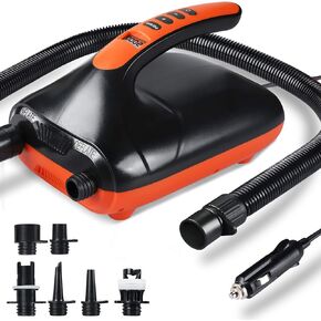 Paddle Board Pump, High Pressure SUP Pump 20PSI, Portable Air Pump with Auto-Off, Deflation Function and 12V DC Car Cigarette Lighter for Stand Up Paddle Boards，Boats