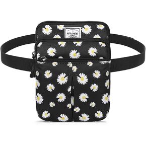 HAWEE Waist Belt Bag for Women and Men Cross Body Cell Phone Purse Adjustable Shoulder Strap Travel Hip Pouch Multifunctional Fashion Fanny Packs Water Repellent, Black in Kuwait
