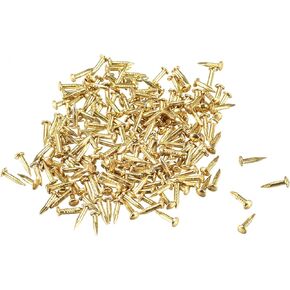 uxcell Small Tiny Nails 1.2x10mm(DxL) for Wooden DIY Decorative Pictures Boxes Household Accessories Brass Tone 500pcs