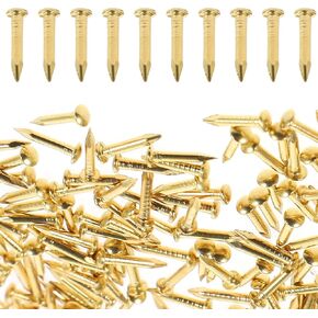 HEALLILY 100pcs Brass Nails Small Tiny Nails Round Head Brass Mini Nails for Wooden DIY Hinges Boxes Craft Projects 18mm in Saudi Arabia