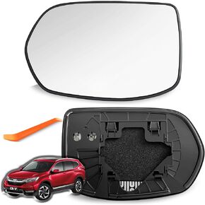 Left Driver Side Mirror Replacement for Honda CRV Side Mirror, 2007 2008 2009 2010 2011 - Heated Chrome Rear View Mirror Glass with Backing Plate and Cushion, Truck Mirrors