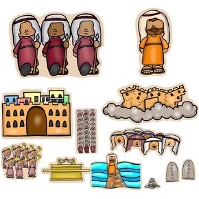 Joshua & The Battle of Jericho Walls Felt Bible Story for Flannnel Boards