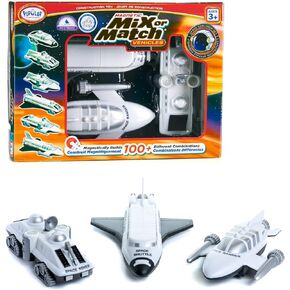 POPULAR PLAYTHINGS Magnetic Mix or Match Vehicles, Space, White, Standard