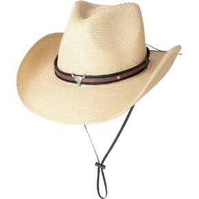 Men Woven Straw Cowboy Hat Brown Cowgirl Hats Women