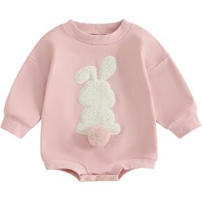 My First Easter Newborn Baby Boy Girl Outfit Crewneck Long Sleeve Romper Bodysuit Toddler Infant Clothes
