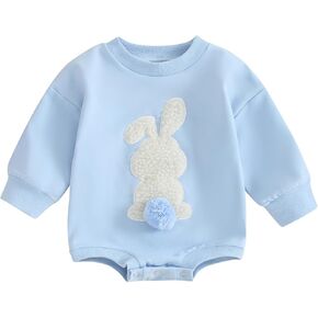 My First Easter Newborn Baby Boy Girl Outfit Crewneck Long Sleeve Romper Bodysuit Toddler Infant Clothes