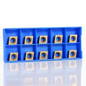 CNC Carbide Insert Cutter 10Pcs Diamond Shape Indexable Lathe Milling Inserts Turning Tools with Storage Box, CCMT09t304 CCMT32.5