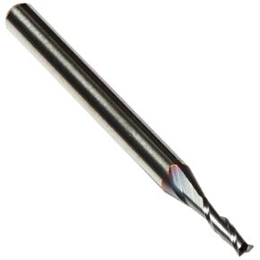 Kodiak Cutting Tools KODIAK163480 USA Made Solid Carbide End Mill, TiCN Coated, 2 Flute, 1/16" Diameter, 1/8" Shank, 1/4" Length of Cut, 1-1/2" Overall Length