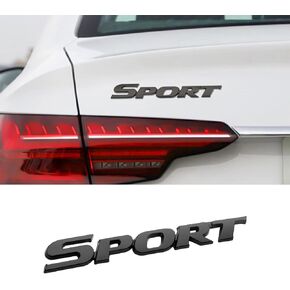 3D Metal Sport Sticker for Car, Styling Personalise Sport Emblem Decal, Auto Badge Stickers Car Exterior Decoration Accessories, 3D Stickers for Trunk Side Fender Rear Tailgate (Black)