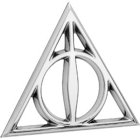 Fan Emblems Harry Potter 3D Deathly Hallows Symbol Car Badge (Black Chrome)
