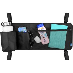 Side Bag for Camping Cot, Bedside Storage Pocket for Coleman Camping Cot, Nylon pouch with Mesh Pocket for Camping Travel, Wagon Cart Side Storage Bag, 24.5 ×11 Inches