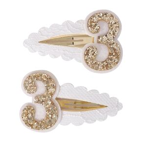 1st Birthday Hair Clips for Baby Girls - Girls First Birthday Party Decorations,Two Glitter Number 1 White Hair Clips,Girl Birthday Hair Accessories,Glitter 1st Birthday Hair Clips Photo Props (1st)
