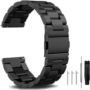 Nxiamy Quick Release Stainless Steel Watch Band Metal Matte brushed Watch Strap 16mm 18mm 20mm 22mm 24mm Smartwatch Replacement Band Men Women