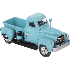 tin car Model Vintage Pickup Truck Decoration Antique car Model Table top Decor car Decoration Metal Train Collectible car Models Iron Truck Decoration Vintage Truck Ornament Props
