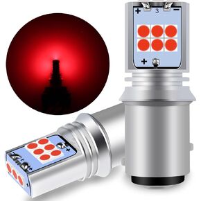 1157 7528 2357 2057 LED Bulb Red Replacement Light for Tail Lights, Brake Lights, Back Up Lights, Reverse Light, Parking Lights, Stop Light, Backup Light, Turn Signal Light 15SMD 3030 Pack of 2