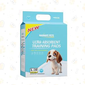 Pee Pads for Dogs | 23.6" x 23.6" | Pack of 50 – Ultra Absorbent 6-Layer Dog Pee Pads for Potty Training – Cute Paw Design Dog Training Pads Ideal for Crate, Everyday Use, Indoor, Outdoor