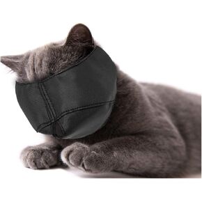 Nylon Cat Muzzles,Cat Face Mask,Groomer Helpers,Cat Grooming Tools,Preventing Scratches and Anti-Biting,Black (S)