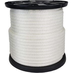 1/2 inch Black Dacron Polyester Rope - 250 foot spool | Solid Braid - Industrial Grade - High UV and Abrasion Resistance - Low Stretch