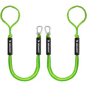 Obcursco 3FT Bungee Dock Lines,Boat Dock Rope,Jet Ski Accessories with 316 Stainless Steel Clip for Kayak,Seadoo,Pontoon,Yamaha WaveRunner,Canoe (2 Pack, Black)