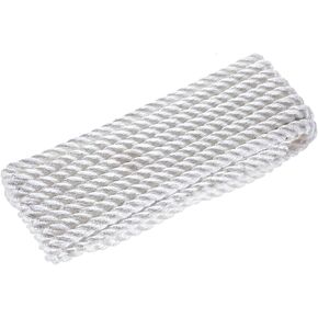 Attwood 11733-7 Premium 3-Strand Twisted Nylon Dock Line, 1/2-Inch Thick, 20 Feet Long, Pre-Spliced One End, White