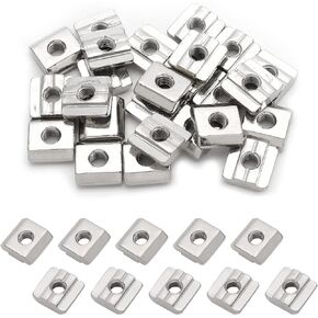 100Pcs M5 Slide in T Nut 2020 Aluminum Extrusion T Nuts, M5 Sliding T Nuts Tee Slot Nuts for 3D Printer, CNC Router, 2020 Series Aluminum Extrusion Profile with Slot 6mm