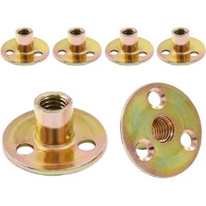 12Pcs 5/16"-18 Carbon Steel T Nuts, Round Base Plate Nut, Furniture Hardware Flange Insert Female Thread