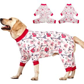 LovinPet Boxer Large Dog Onesies, Pet Anxiety Relief, Anti Licking, Post Surgery Recovery Clothe, Lightweight Stretch Fabric, Jungle Dreams Fuchsia Print, Large Dog Jammies, Large Breed Pet PJ's /2XL