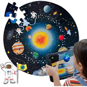 50pcs Solar System Puzzle. Smart Technology uses Augmented Reality to Bring Space to Life. Learn Facts About Space! Solar System Design 60cm Diameter. Large Pieces Ages 3+ Requires Compatible Device
