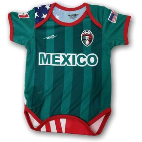 المكسيك الولايات المتحدة الأمريكية فخور Orgullo Baby Onepice بذلة Mameluco رومبير أخضر، 6-12 شهرًا in Kuwait