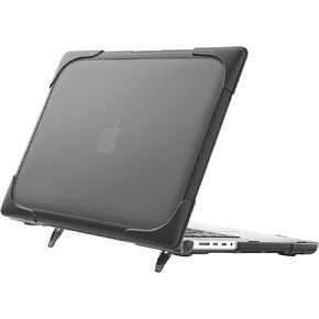 ProCase for MacBook Pro 16.2 Inch 2024 (M4 A3403 A3186)/Pro M3 A2991 /M2 A2780 /M1 A2485 2023 2022 2021 with Pro/Max Chip, Heavy Duty Hard Shell Dual Layer Protective Case with Fold Kickstand -Black