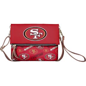 FOCO NFL Team Logo Printed Collection Foldover Purse Handbag Bag Tote