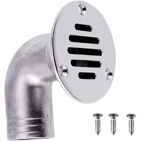 Heavy Duty Marine Boat Floor Drain,316 Stainless Steel 90 Degree Boat Floor Deck Water Drain Thru Hull Plumbing Fitting Hardware,Free Fasterners