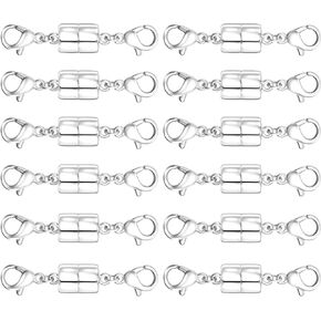 OHINGLT Extra Strong Magnetic Jewelry Clasps for Necklace Extender with Double Lobster Clasp,Magnetic Necklace Clasps and Closures Bracelet Connectors for Women