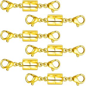 OHINGLT Extra Strong Magnetic Jewelry Clasps for Necklace Extender with Double Lobster Clasp,Magnetic Necklace Clasps and Closures Bracelet Connectors for Women