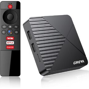 GREVA Android TV Box 13.0 2GB RAM 16GB ROM Smart TV Box 8K RK3528 Chip with WiFi6 BT5.0 Gigabit Ethernet LAN 3D HDR10 HD Video Streaming Box 2024