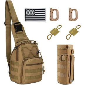 Tactical Sling Bag for Men，Tactical Shoulder Bag，Small Tactical Bag for Men (Black)