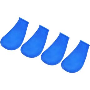 Hemobllo Dog Boots - 4pcs Reusable Paw Protectors, Rubber Rain & Snow Boots for Dogs & Cats (Orange, Size M)