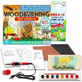 Wood Burning Kit for Beginners - Bundle with Wood Engraving Pen, Paint, Tracing Sheets, More | Beginners Wood Burning Craft Project for Teens