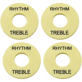 Musiclily LP Guitar Toggle Switch Washer Rhythm Treble Ring Plate for Epihone Les Paul Electric Guitar,Ivory(Pack of 4)