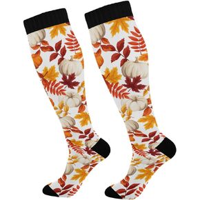 Mardi Gras Lilye Compression Socks for Women and Men Circulation Black Long Socks for Athletic Running 1