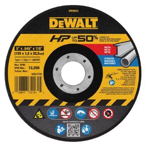DEWALT DW8063 عجلة قطع معدنية كاشطة A60T مقاس 5 بوصة × 0.045 بوصة × 7/8 بوصة in Kuwait