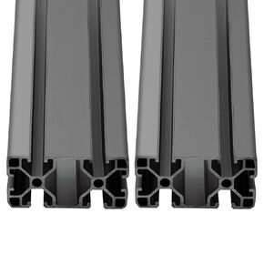 48" Aluminum Extrusion Profile Black 4080 T-Slot, European Standard Anodized Linear Bar Rail Framing 1220 mm for 3D Printer Parts, CNC Routers (2 Pack)